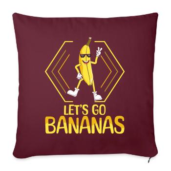 Dancing Funny Banana Meme Let Us Go Banana - Housse de coussin décorative 45 x 45 cm - bordeaux - Devant