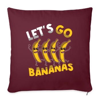 Kawaii mignon drôle banane mème laissez-nous aller banane - Housse de coussin décorative 45 x 45 cm - bordeaux - Devant