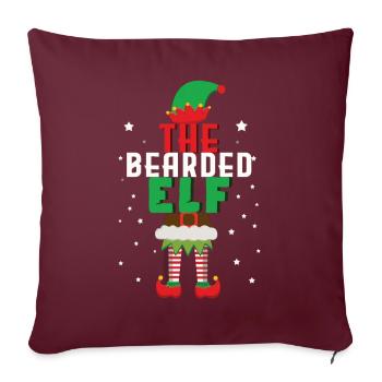 Bébé Noël barbu Noël d’hiver - Housse de coussin décorative 45 x 45 cm - bordeaux - Devant