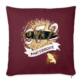 belle idée de Cadeau originale de la Martinique - Housse de coussin décorative 45 x 45 cm - bordeaux - Devant