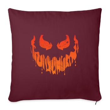 Cool Pumpkin Head Face Creepy Halloween Pumpkin - Housse de coussin décorative 45 x 45 cm - bordeaux - Devant