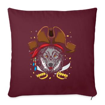 Wolf Dog Jolly Pirate Decor Lazy Halloween - Housse de coussin décorative 45 x 45 cm - bordeaux - Devant