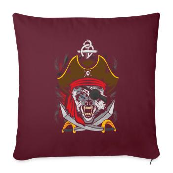 Wolf Jolly Pirate Décor Paresseux Halloween - Housse de coussin décorative 45 x 45 cm - bordeaux - Devant