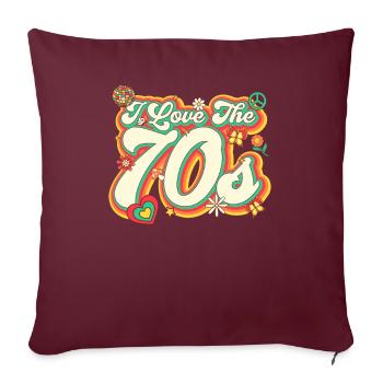 70er Kostüm 70s Styles 1970er Outfit 70er Disco - Sofakissenbezug 45 x 45 cm - Burgunderrot - Vorne