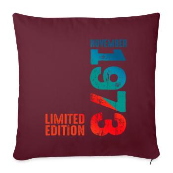 Vintage Retro 72 1972 Classique - Housse de coussin décorative 45 x 45 cm - bordeaux - Devant