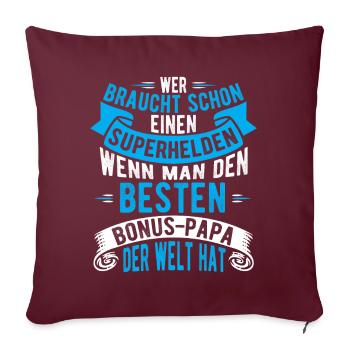Bonus Papa - Sofakissenbezug 45 x 45 cm - Burgunderrot - Vorne