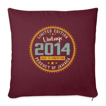 Vintage 2014 Cadeau D’anniversaire 2014 - Housse de coussin décorative 45 x 45 cm - bordeaux - Devant