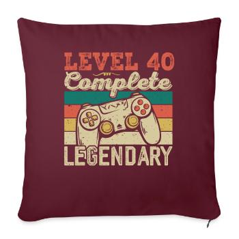 Niveau 40 Complete, Cadeau D'anniversaire 40 Ans - Housse de coussin décorative 45 x 45 cm - bordeaux - Devant
