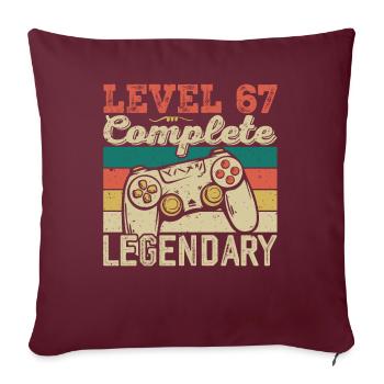 Niveau 67 Complete, Cadeau D'anniversaire 67 Ans - Housse de coussin décorative 45 x 45 cm - bordeaux - Devant