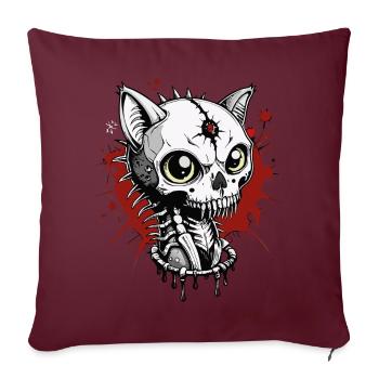 Cat Skull // Skull Cat // Blood FS0006 - Sofa pillowcase 17,3'' x 17,3'' (45 x 45 cm) - burgundy - Front