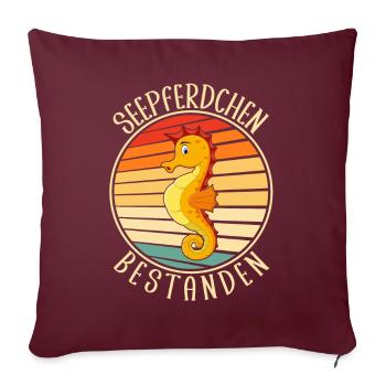Les hippocampes ont dépassé les premiers nageurs de 2024 - Housse de coussin décorative 45 x 45 cm - bordeaux - Devant