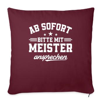 Brevet de maître artisan 2024 Examen de maître artisan réussi - Housse de coussin décorative 45 x 45 cm - bordeaux - Devant
