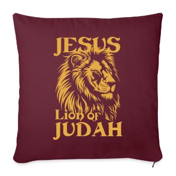 Jésus-Christ Lion de Juda Christus Löwe von Juda - Housse de coussin décorative 45 x 45 cm - bordeaux - Devant