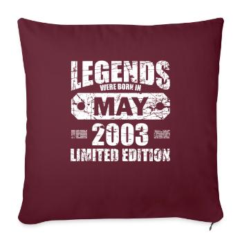 21e anniversaire mai Vintage 2003 idée cadeau - Housse de coussin décorative 45 x 45 cm - bordeaux - Devant