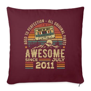 2011 Juillet | Né en Juillet 2011 | Juillet 2011 - Housse de coussin décorative 45 x 45 cm - bordeaux - Devant