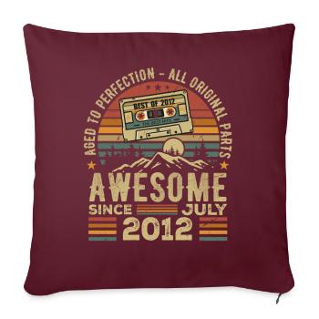 2012 Juillet | Né en Juillet 2012 | Juillet 2012 - Housse de coussin décorative 45 x 45 cm - bordeaux - Devant