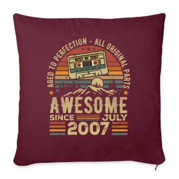 2007 Juillet | Né en Juillet 2007 | Juillet 2007 - Housse de coussin décorative 45 x 45 cm - bordeaux - Devant