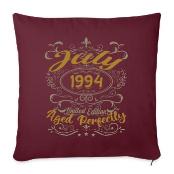 Juillet 1994 Anniversaire Juillet 1994 Cadeau 1994 - Housse de coussin décorative 45 x 45 cm - bordeaux - Devant