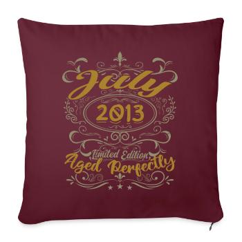 Juillet 2013 Anniversaire Juillet 2013 Cadeau 2013 - Housse de coussin décorative 45 x 45 cm - bordeaux - Devant