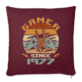 Gamer seit 1977 - Gaming Geburtstagsgeschenk 1977 - Sofakissenbezug 45 x 45 cm - Burgunderrot - Vorne