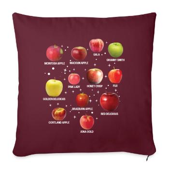 Coole Apfelsorten Verschiedene Äpfel Obst - Sofakissenbezug 45 x 45 cm - Burgunderrot - Vorne
