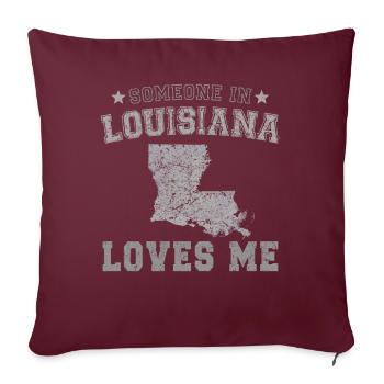 Quelqu’un en Louisiane m’aime Grunge - Housse de coussin décorative 45 x 45 cm - bordeaux - Devant