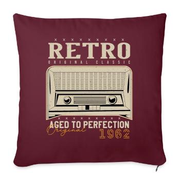 Retro 1962 Geburtstagsgeschenk 1962 Jahrgang 1962 - Sofakissenbezug 45 x 45 cm - Burgunderrot - Vorne