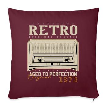 Rétro 1973 Cadeau Anniversaire 1973 Millésime 1973 - Housse de coussin décorative 45 x 45 cm - bordeaux - Devant