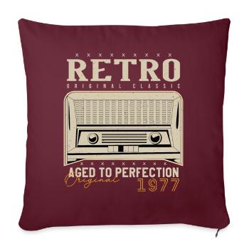 Retro 1977 Geburtstagsgeschenk 1977 Jahrgang 1977 - Sofakissenbezug 45 x 45 cm - Burgunderrot - Vorne
