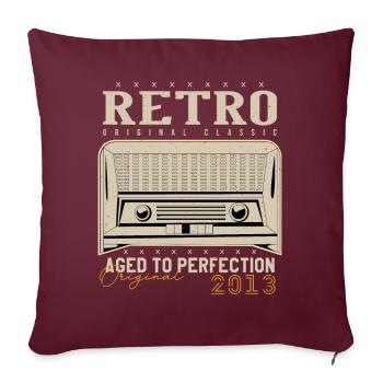 Rétro 2013 Cadeau Anniversaire 2013 Millésime 2013 - Housse de coussin décorative 45 x 45 cm - bordeaux - Devant