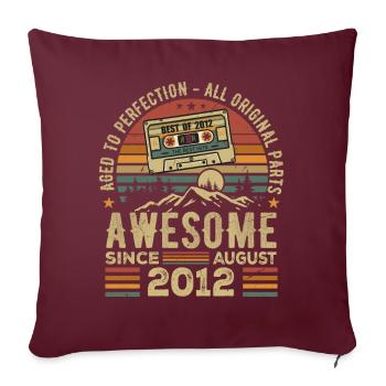 Né en Août 2012 Cadeau Anniversaire Août 2012 Août - Housse de coussin décorative 45 x 45 cm - bordeaux - Devant