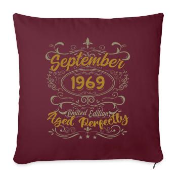 Légendes Septembre 1969 | Gift September 1969 - Housse de coussin décorative 45 x 45 cm - bordeaux - Devant