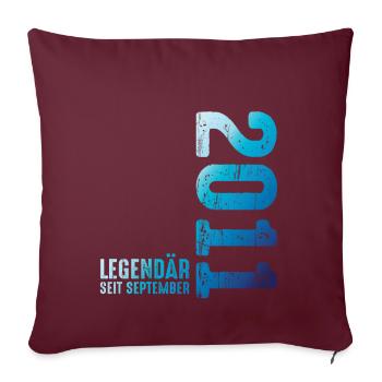 Septembre 2011 Année 2011 Rétro 2011 Millésime 2011 - Housse de coussin décorative 45 x 45 cm - bordeaux - Devant
