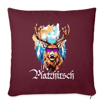 Platzhirsch JGA Tracht Lederhosn Bois errants - Housse de coussin décorative 45 x 45 cm - bordeaux - Devant