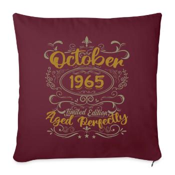 Octobre 1965 Cadeau 1965 Anniversaire Octobre 1965 - Housse de coussin décorative 45 x 45 cm - bordeaux - Devant