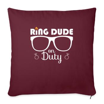 Bague Dude Ring Bearer Mariage Bague de mariage - Housse de coussin décorative 45 x 45 cm - bordeaux - Devant