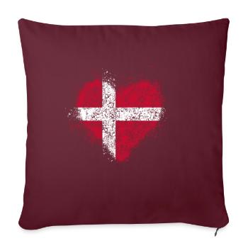 Drapeau du Danemark - Housse de coussin décorative 45 x 45 cm - bordeaux - Devant