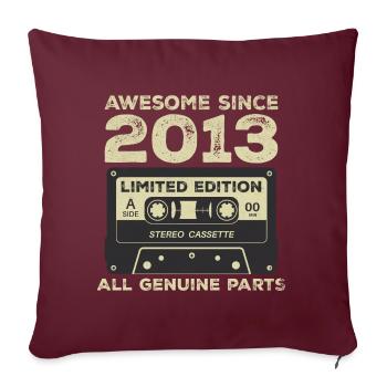 2013 Anniversaire Né en 2013 Vintage Retro - Housse de coussin décorative 45 x 45 cm - bordeaux - Devant