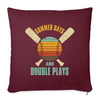 Jours d’été et doubles jeux - Housse de coussin décorative 45 x 45 cm - bordeaux - Devant