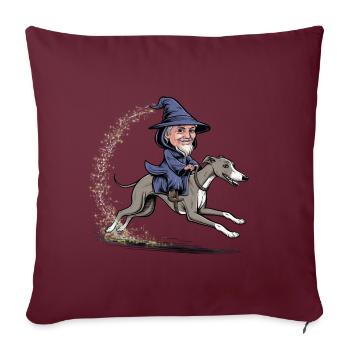 Balade de lévrier pour magiciens et amateurs de magie - Housse de coussin décorative 45 x 45 cm - bordeaux - Devant
