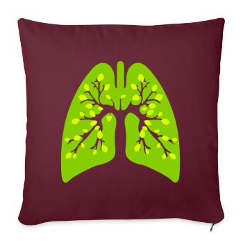 Poumon vert - Housse de coussin décorative 45 x 45 cm - bordeaux - Devant