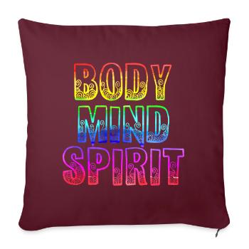 Yoga 9 Corps - Housse de coussin décorative 45 x 45 cm - bordeaux - Devant