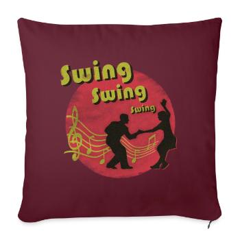 Paar, das Swing tanzt - Sofakissenbezug 45 x 45 cm - Burgunderrot - Vorne