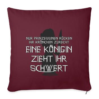 Königin Schwert Wikinger Braut - Sofakissenbezug 45 x 45 cm - Burgunderrot - Vorne