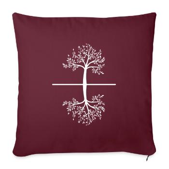 Cadeau nature nature mère arbre réflexion - Housse de coussin décorative 45 x 45 cm - bordeaux - Devant