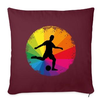 Fussballer/soccer player - Sofakissenbezug 45 x 45 cm - Burgunderrot - Vorne