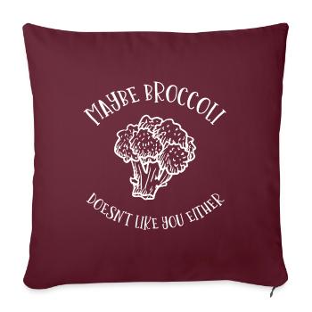 Peut-être que le brocoli ne vous plaira pas - Housse de coussin décorative 45 x 45 cm - bordeaux - Devant