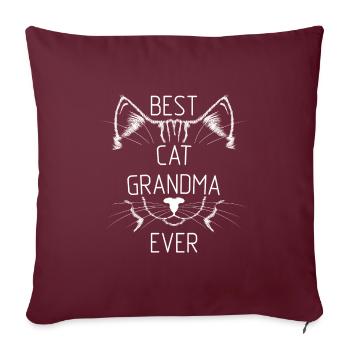 Meilleur cadeau de grand-mère de chat - Housse de coussin décorative 45 x 45 cm - bordeaux - Devant