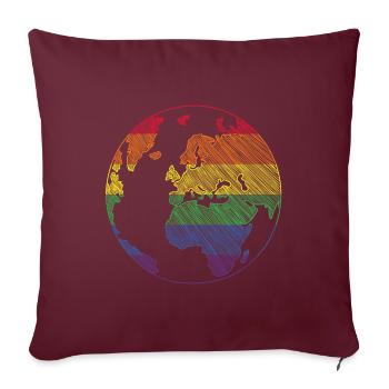 cadeau de fierté mondiale lgbt - Housse de coussin décorative 45 x 45 cm - bordeaux - Devant