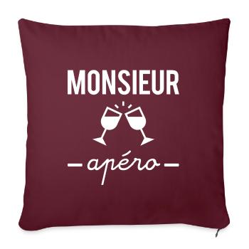 Monsieur apéro - Housse de coussin décorative 45 x 45 cm - bordeaux - Devant